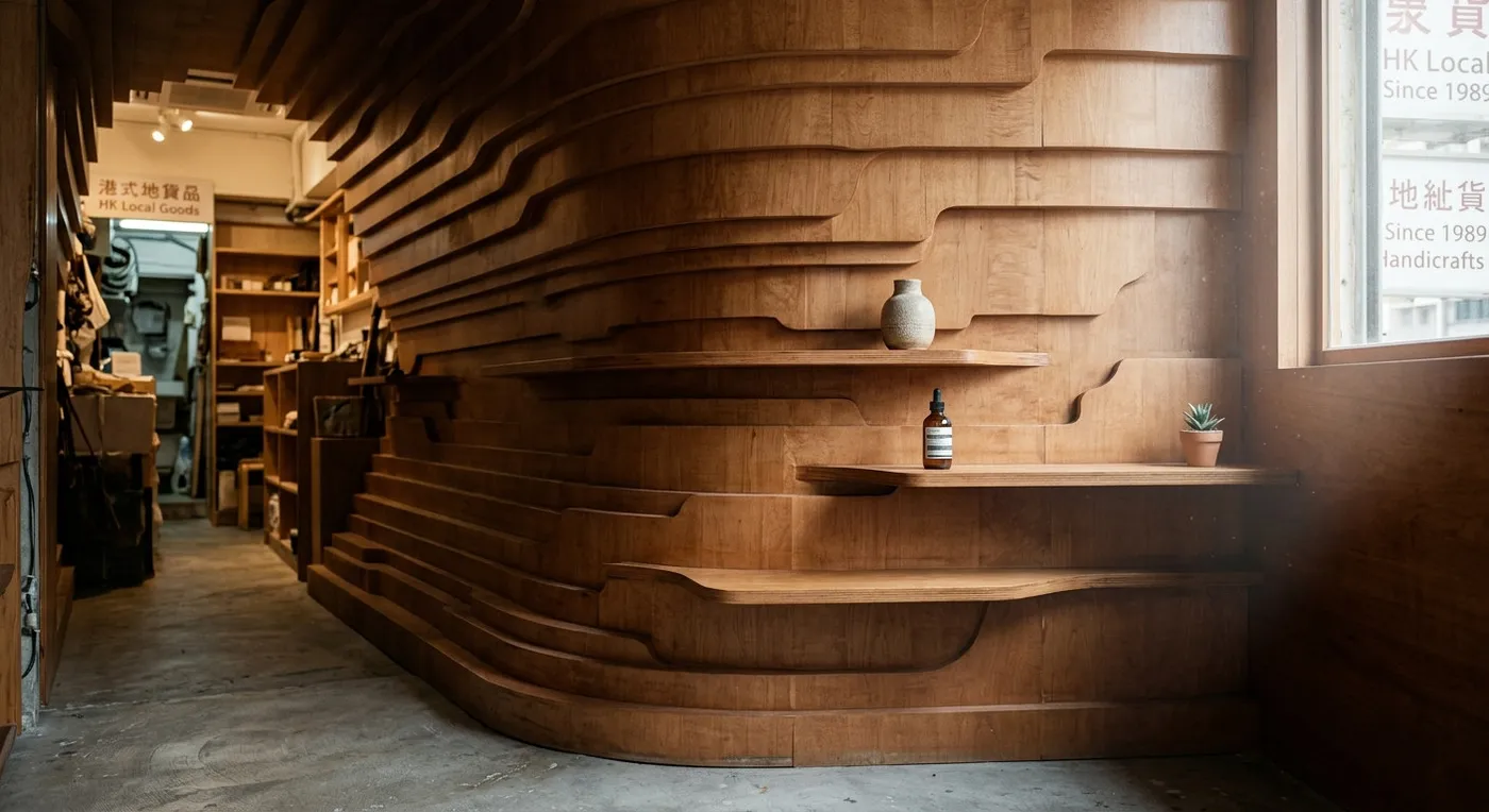 Cover photo: Layered MDF in Retail Design: Space and Moisture
