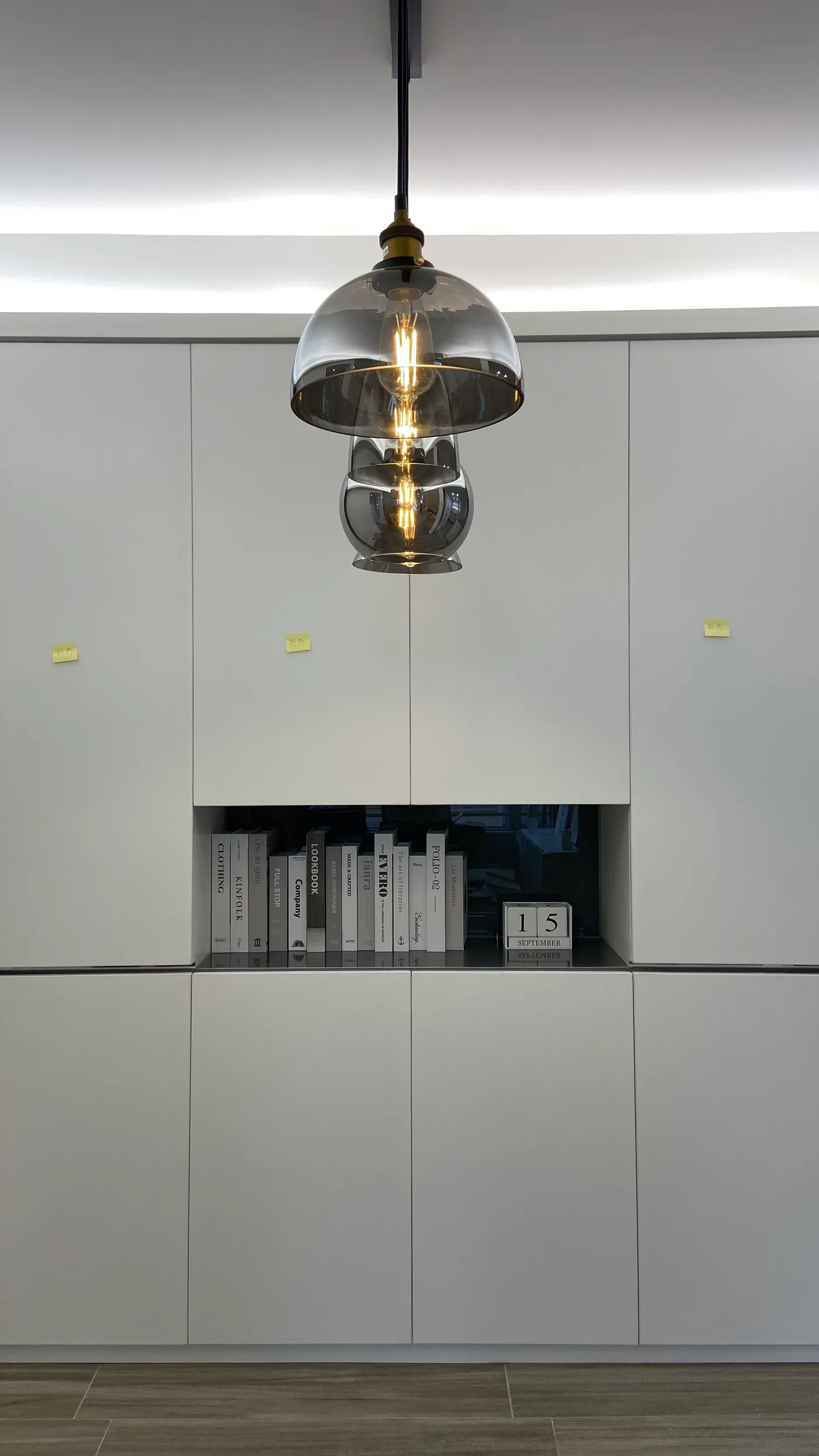 Close-up of the living room pendant light