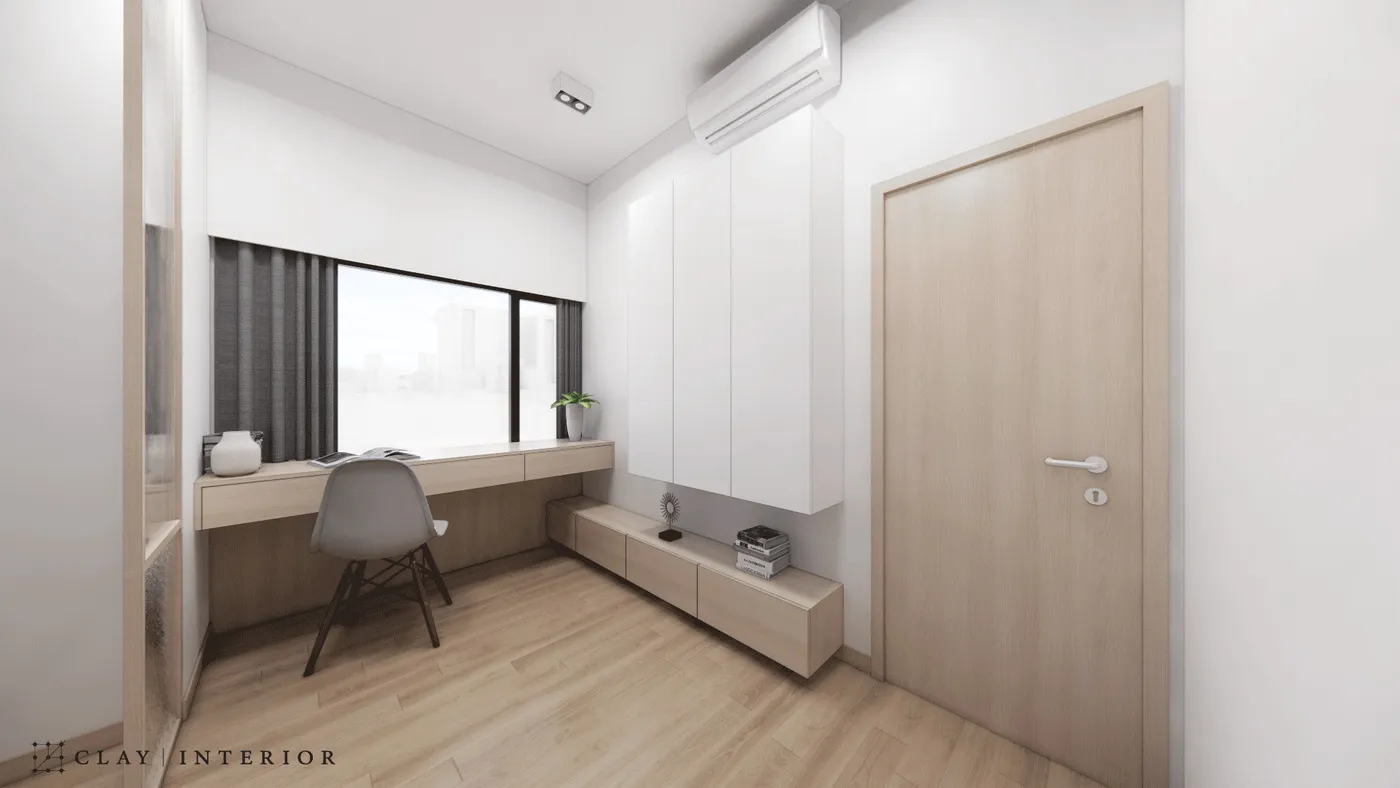 Window-side desk and work chair corner