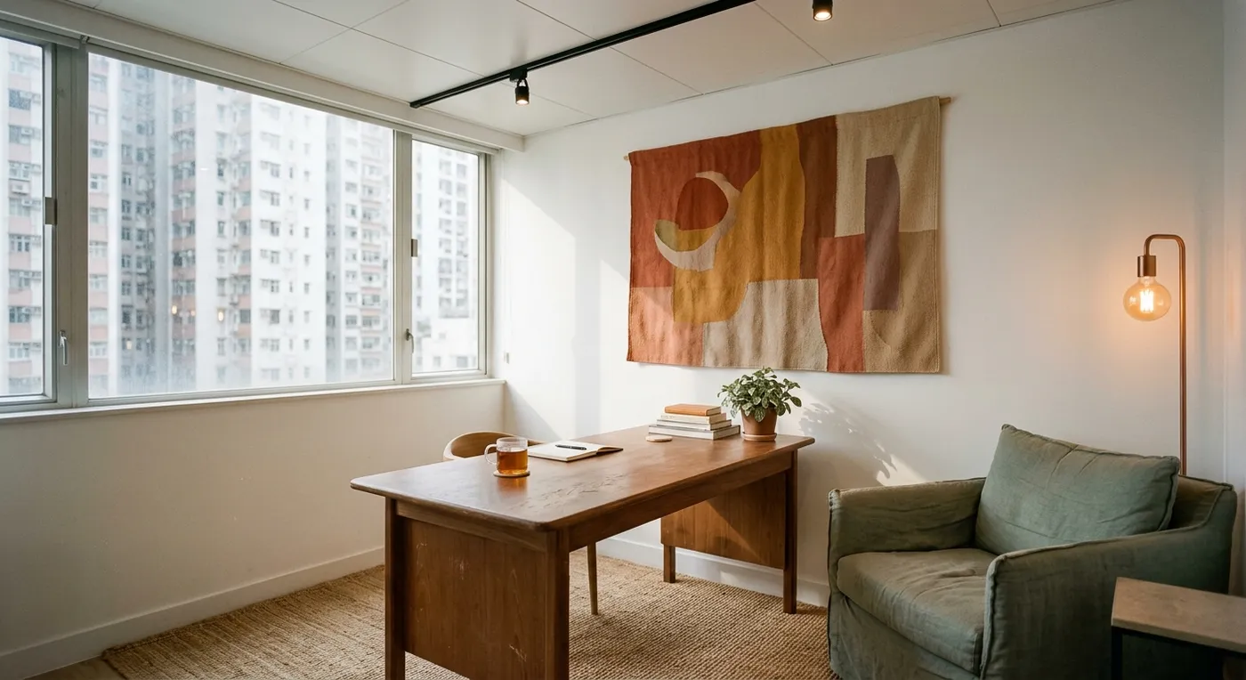 Jasmine Fisher transforms rented London office with moody material palette — CLAY Interior Design